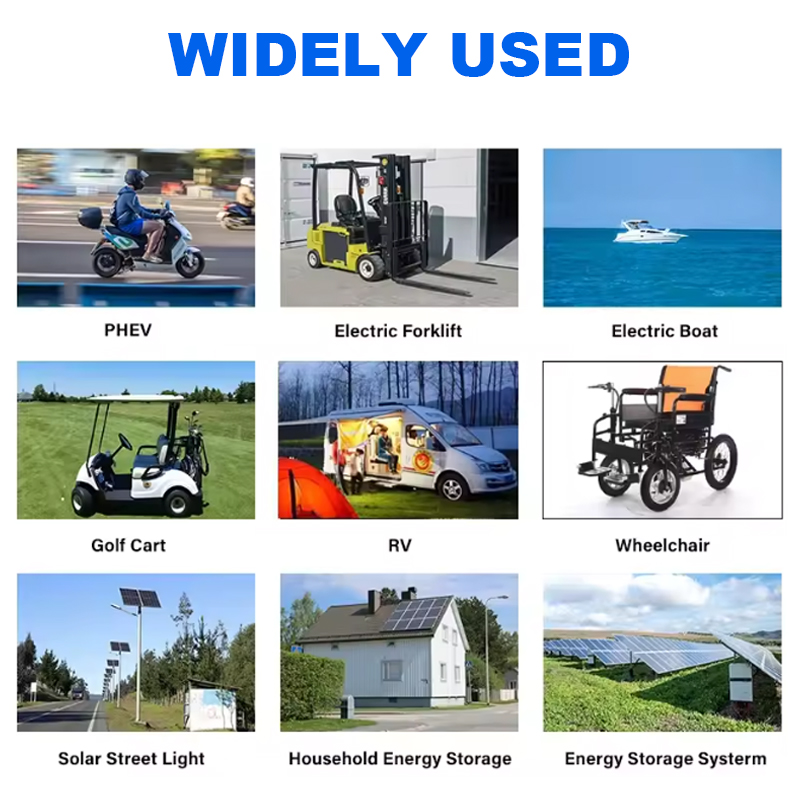 Custom 12V-72V 50Ah-314Ah Deep Cycle Energy Storage Solar RV Marine Backup Power 12V LiFePO4 Battery Pack