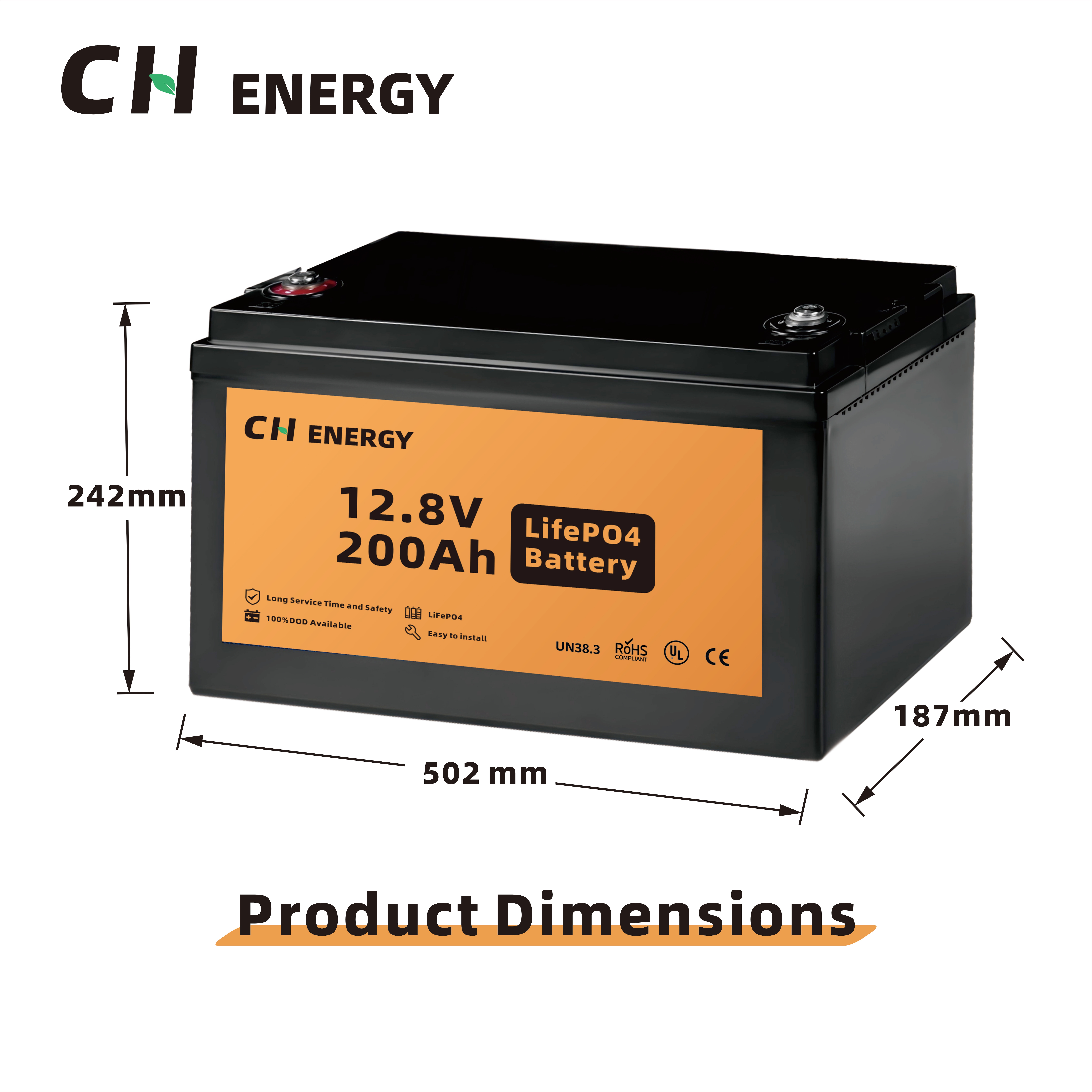 CH Energy Grade 12v 24v LiFePO4 Marine Boat Yacht Fishing Lithium Ion Battery Pack 314Ah Built-In BMS UN38.3 Certified