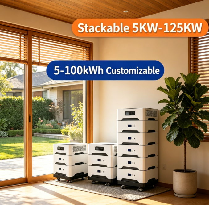High Voltage (HV) Split ESS LiFePO4 Stackable Hybrid Solar Energy System 5KW-125KW Complete Home Battery Storage CAN BMS