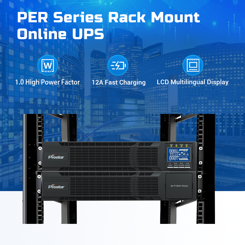 Prostar Rack Mount 1KVA Online UPS Pure Sine Wave High Frequency Ups Backup Power for Server Room Data Center IT Equipment