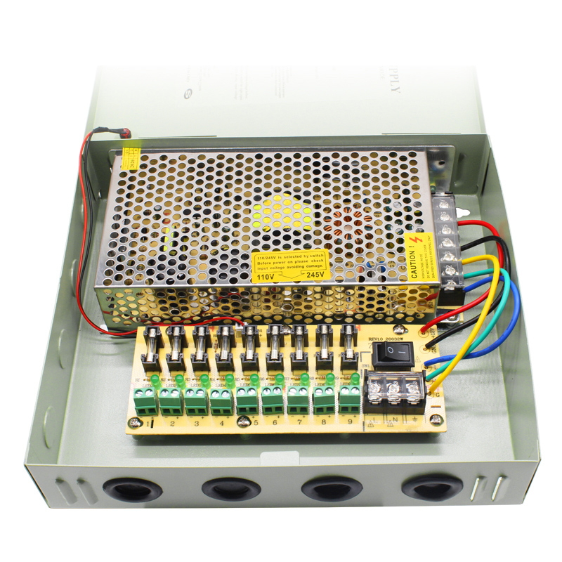 12V 20A 18 CH Telecom Power Supply for CCTV Camera UPS Uninterruptible Power Supply Box Backup Access Control Input Voltage 220V