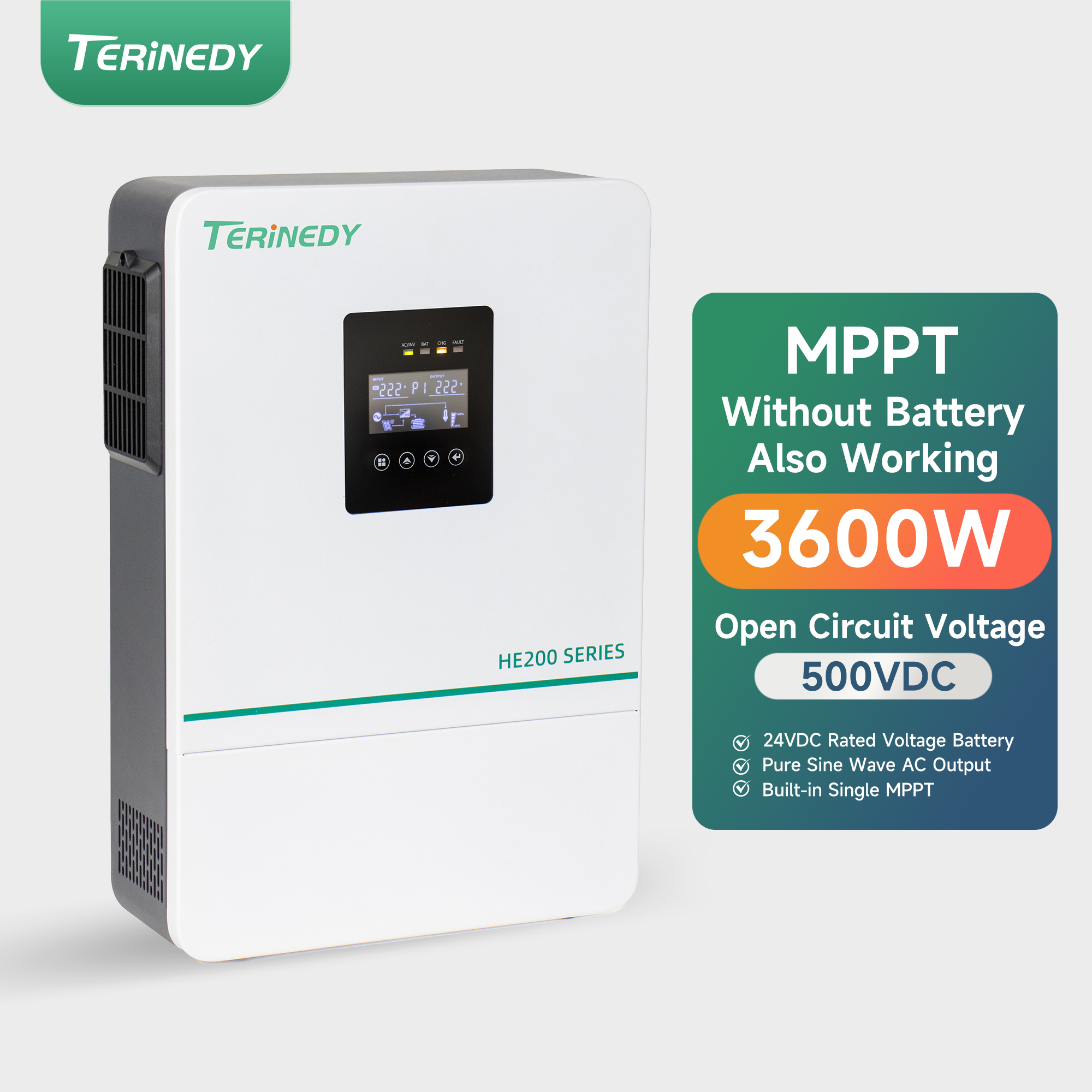 3.6KW MPPT Hybrid Solar Inverter, Lithium/Lead-Acid Battery Compatible, For Residential &amp; Commercial Solar System