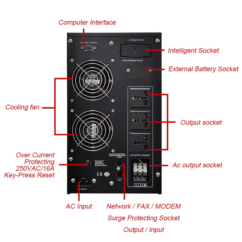 Sample Available 10KVA Online Single Phase Power Backup Online Ups for Telecommunications Networking