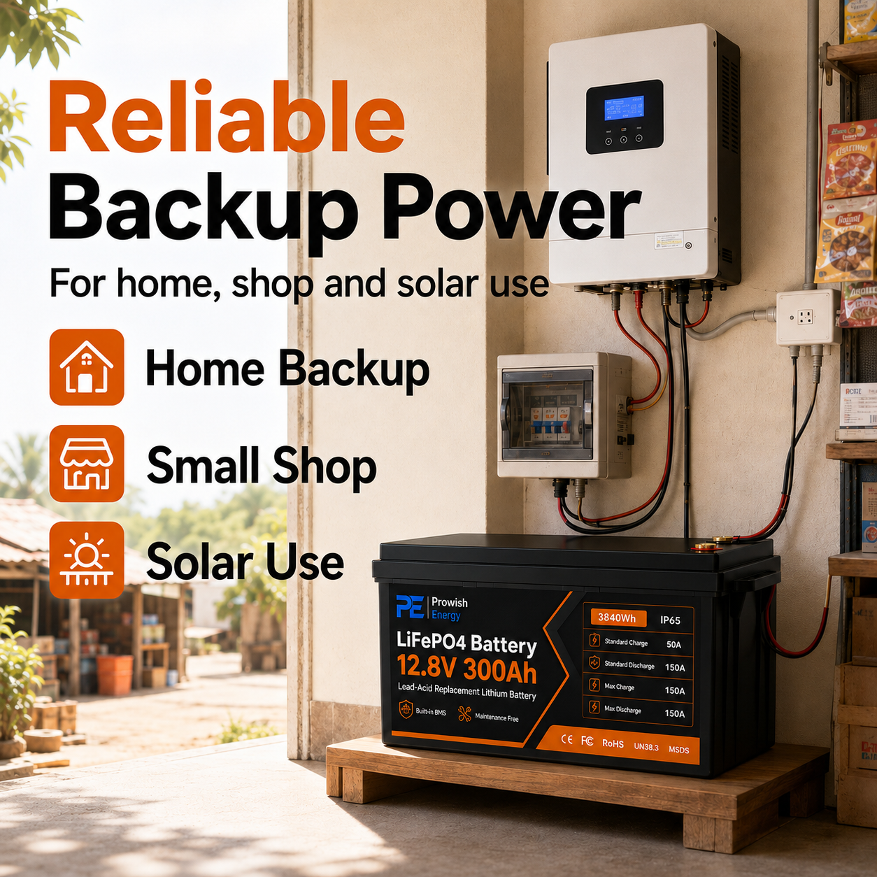 12.8V 300Ah LiFePO4 Solid State Deep Cycle Battery Pack 6000 Cycles for Solar Energy Storage RV Marine &amp; Off-Grid Systems