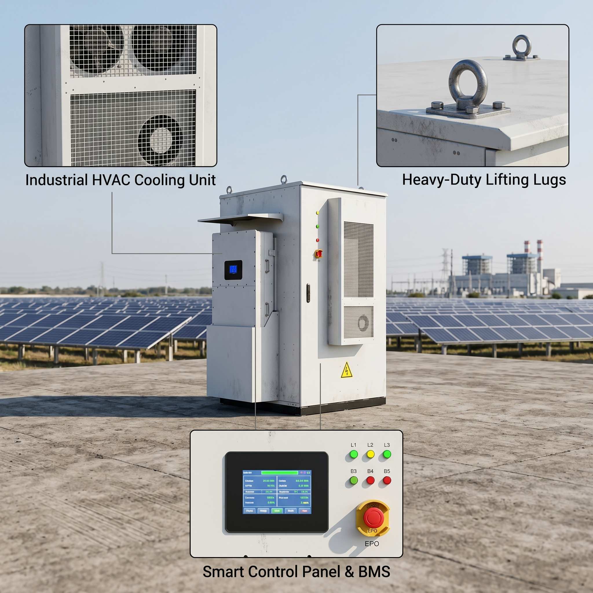 KUNETIC OEM 160kWh 241kWh 300kWh 500kWh Three Phase High Voltage BESS Commercial Solar Battery Storage System ESS Air Cooling
