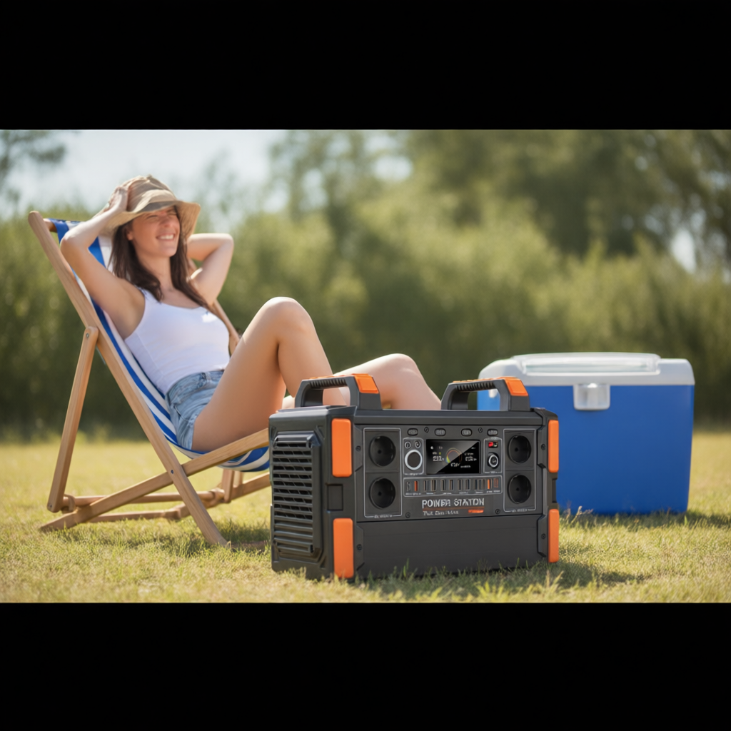 1200W Outdoor Generator US EU Plug Pure Sine Wave Solar Lifepo4 Battery Portable Power Station With 100W Solar Panel