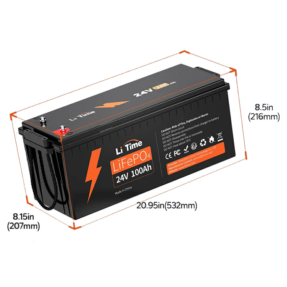 US Stock 24V 100Ah LiFePO4 Lithium Battery 2.56kWh UL Certified 10-Years Lifetime Fast Delivery Batteries for RV Marine Off-Grid