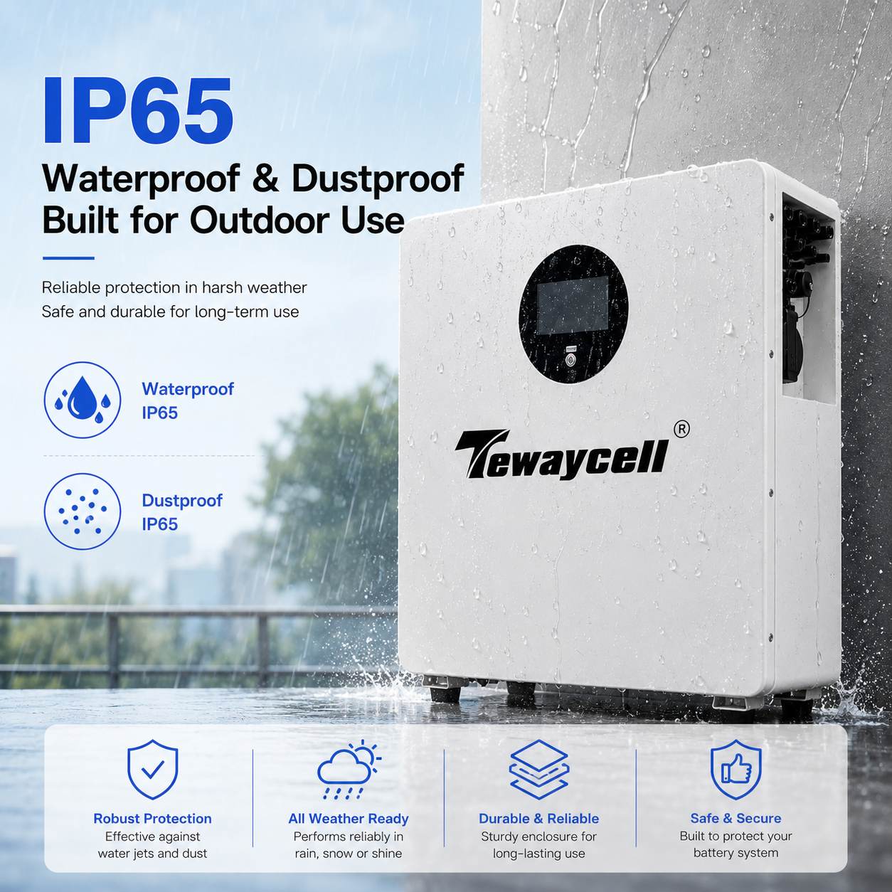 2.56kWh Solar Storage System All-in-One Balcony Power Plant 1.2kW Hybrid Inverter LiFePO4 Battery IP65 Outdoor Home ESS Kit CAN