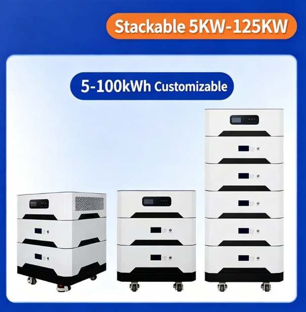 High Voltage (HV) Split ESS LiFePO4 Stackable Hybrid Solar Energy System 5KW-125KW Complete Home Battery Storage CAN BMS