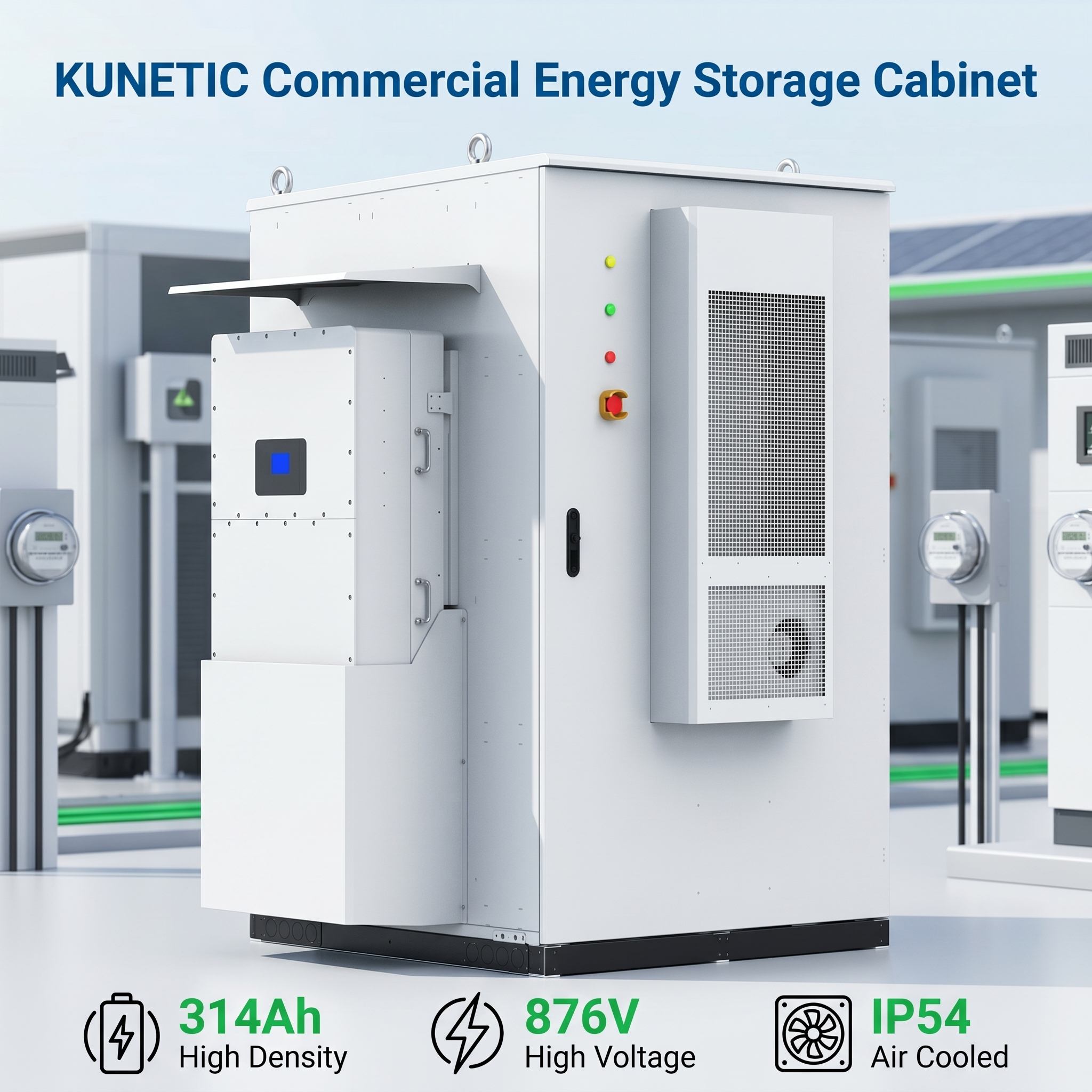 KUNETIC OEM 160kWh 241kWh 300kWh 500kWh Three Phase High Voltage BESS Commercial Solar Battery Storage System ESS Air Cooling