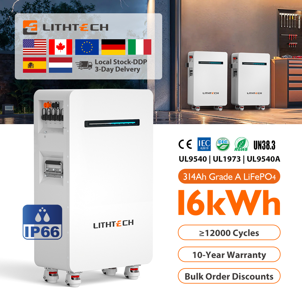 EU Stock 5kwh 10kwh 15kwh 16kwh 20kwh Wall Mounted Hybrid Solar Home Energy Storage System 48v 51.2v Pack Lifepo4 Battery