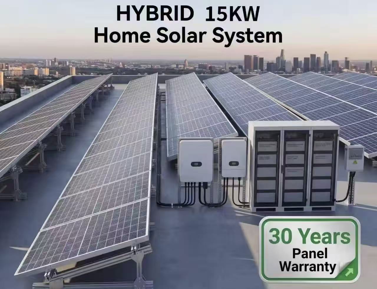 1-50kW Commercial Solar Power System Complete Set with MPPT Controller and Lithium Ion Battery On-Grid Solar Energy System