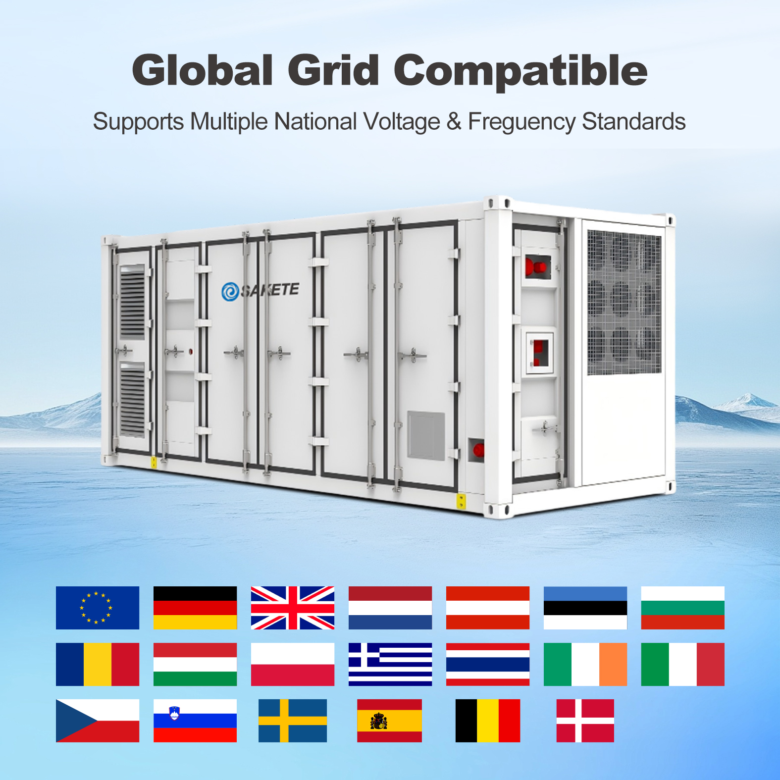 Utility Grade 2.17MWh Container ESS 1MW Solar Power Plant Storage System With 314Ah LiFePO4 Cells And Liquid/Air Cooling