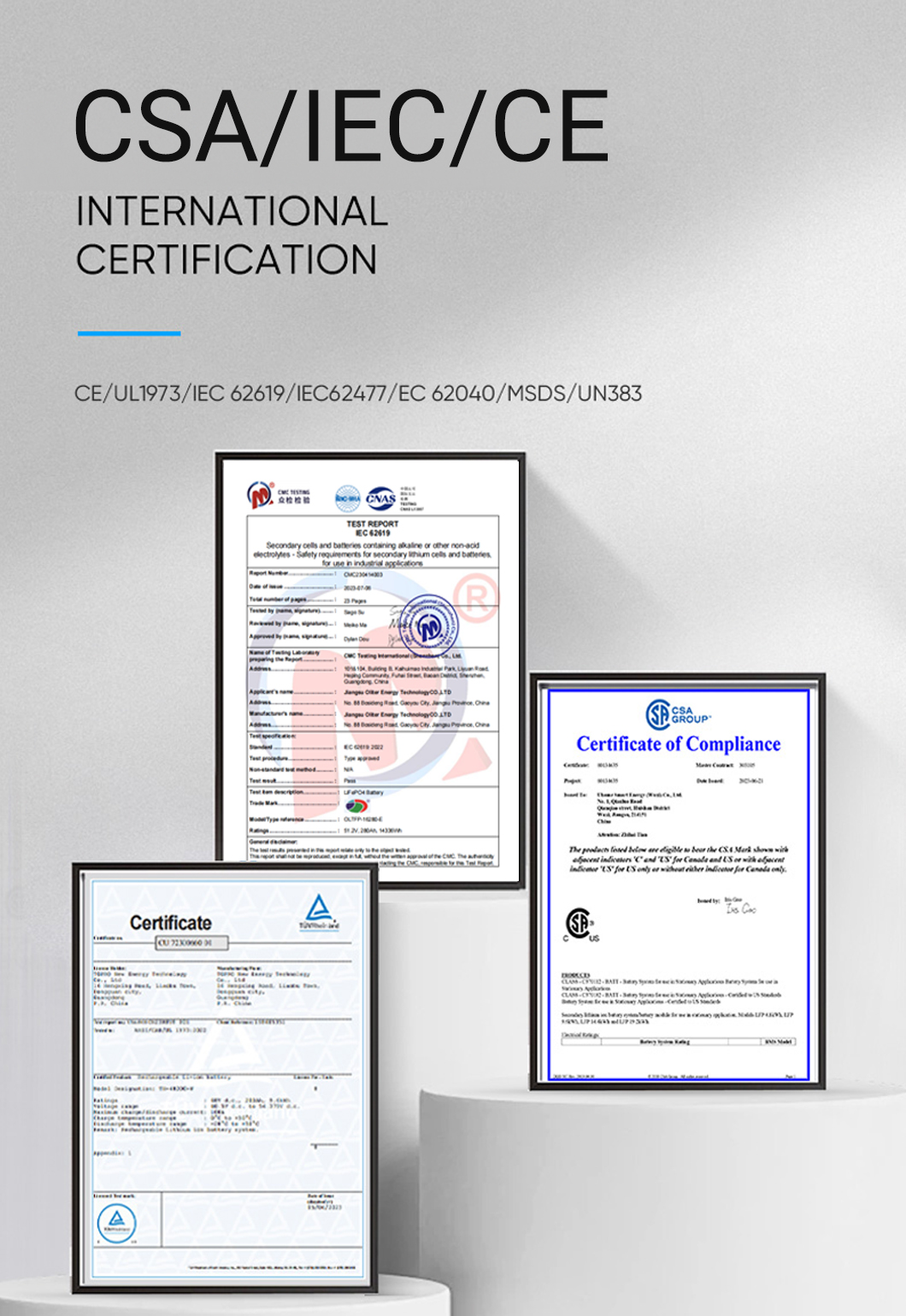 Certifications