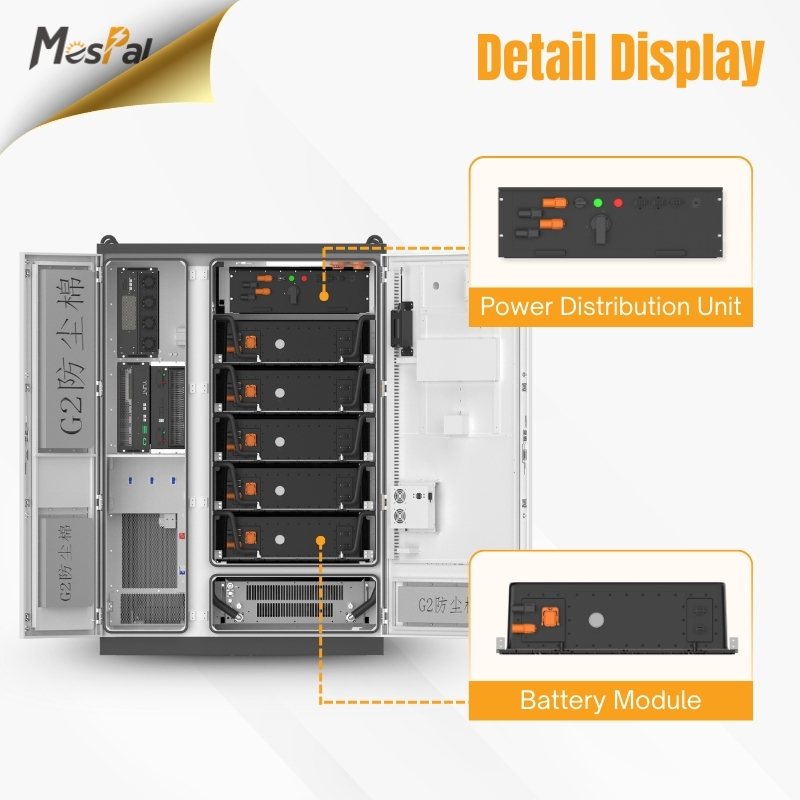 High Voltage ESS 261kwh 125kw Solar Storage-industrial and Commercial Storage Cabinet Energy Storage System Container