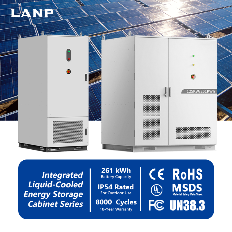 261kWh Industrial and Commercial Energy Storage System High Voltage BESS Lifepo4 Battery Solar Outdoor Liquid-Cooled Cabinet