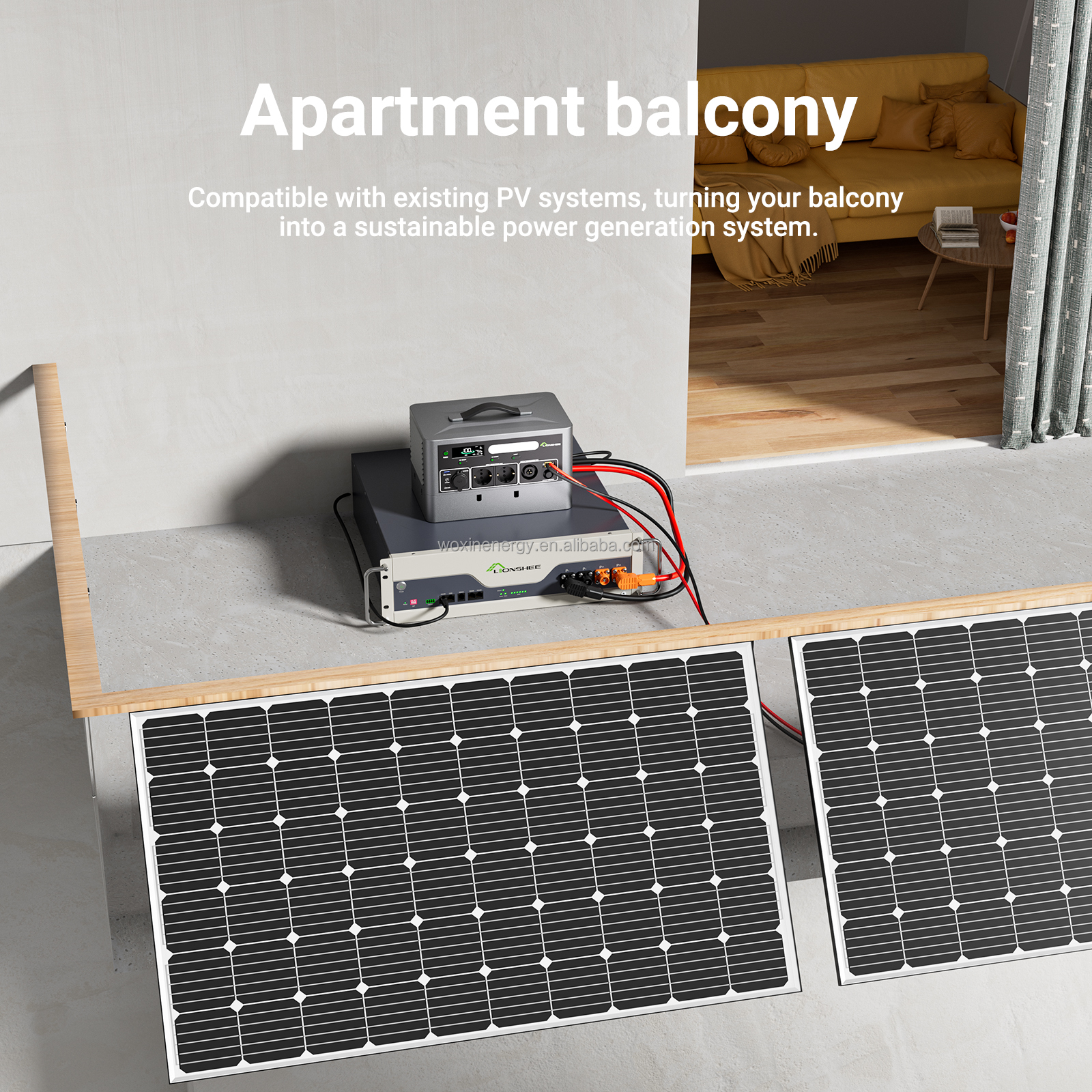 5kwh 10kwh 15kwh 20kwh Stackable Lithium Solar Energy Storage Battery System Household, RVs, Boat Power Station With Inverter