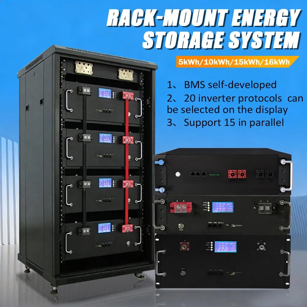 Telecom Rack Mount LiFePO4 Solar Battery 51.2V 200ah 10kwh Energy Storage System with BMS for Home Data Center Backup
