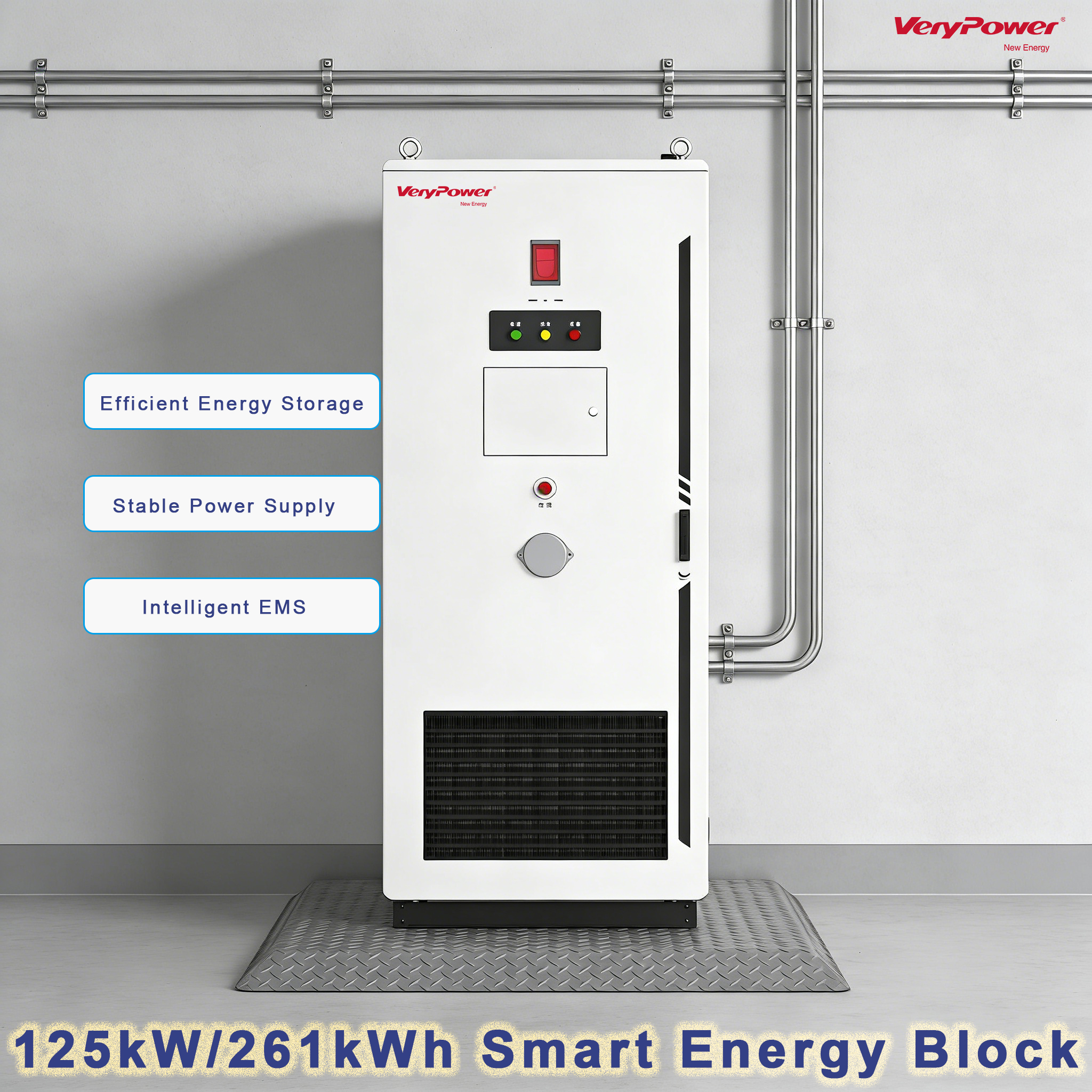 Outdoor 125kW 261kWh LiFePO4 off Grid Solar Battery Energy Storage System Microgrid BESS with PCS Lithium Battery