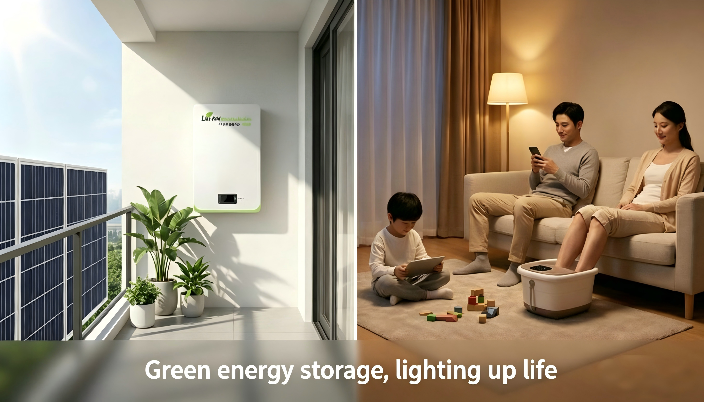 Wall-mounted Hybrid Grid Home Battery with CAN Communication Air Cooling 51.2V 5-20kWh Capacity