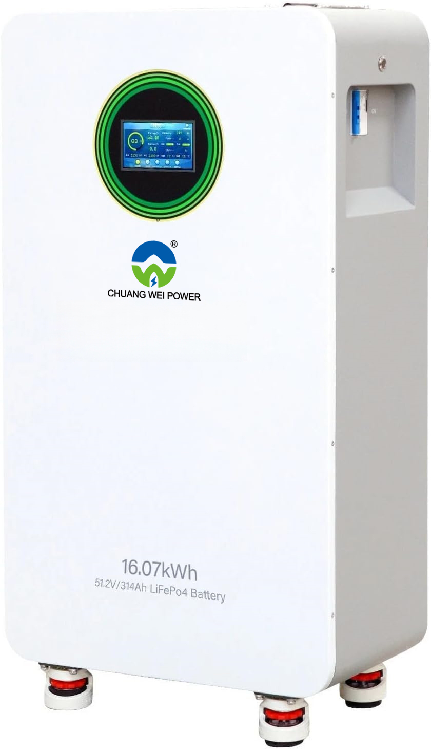 All-in-One Stackable 16kWh ESS 51.2V 314Ah Lithium Cabinet Floor Standing Storage IP66 Protection For Off-Grid Hybrid Solar