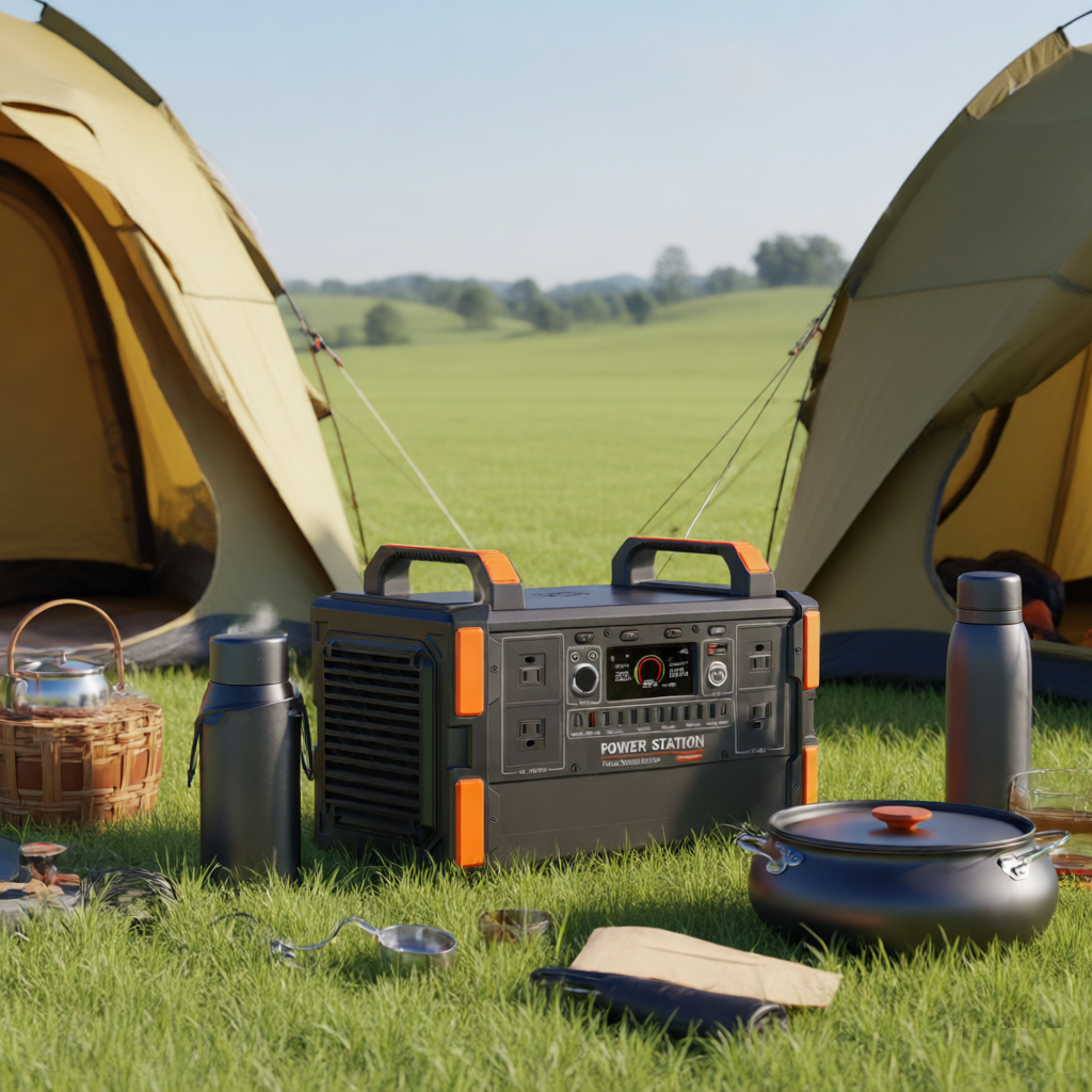 1200W Outdoor Generator US EU Plug Pure Sine Wave Solar Lifepo4 Battery Portable Power Station With 100W Solar Panel