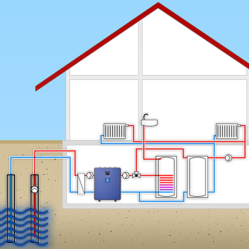 10KW 20KW 40KW Solar Geothermal Water To Water Source Heatpump R32 R290 High Temperature Heat Pump Ground Source China Factory