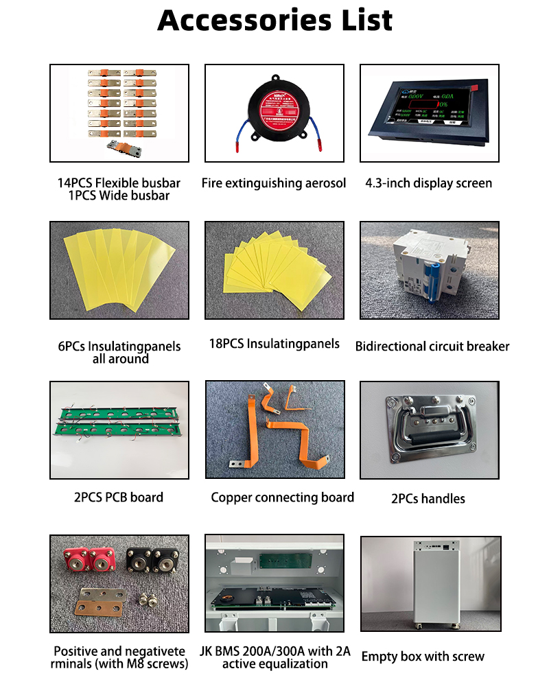 EU Stock 16kwh V2 JK 200A BMS V19 Battery Box Kit 48V 51.2V With 16pcs 314ah Lifepo4 Battery Cells With BMS And Screen