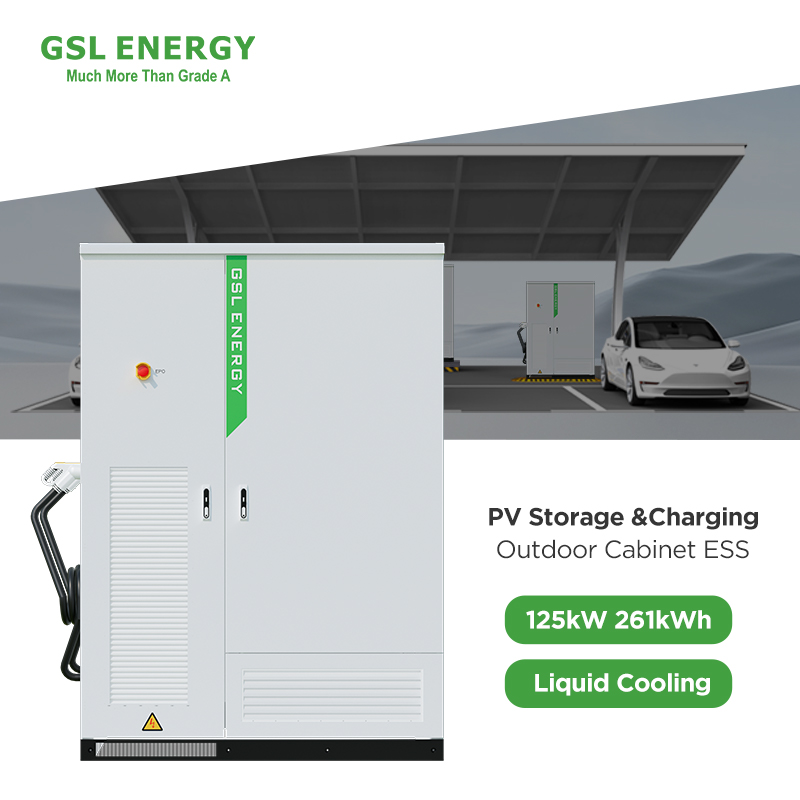 GSL ENERGY Off-Grid EV Charging Station Industrial Commercial Energy Storage System Lifepo4 Battery System for Electric Vehicle