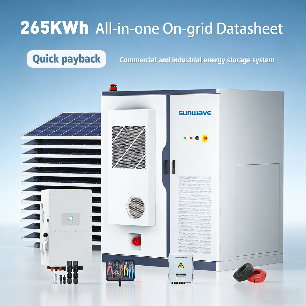 SUNWAVE C&amp;I Energy Storage 125kW 265kWh Grid PV On-Grid Load Management Multiple Protectionsl 99.9% System Availability