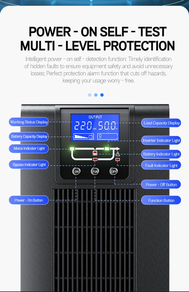 Single Phase 800W/1KVA 60Hz Online UPS with Battery Backup-Server Rack & Tower Power Supply for Data Center