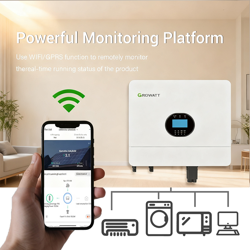 Growatt off Grid Solar String Inverter SPF 6000 Es Plus 6kw Single Phase Dual MPPT Pure Sine Wave Solar Power Inverters
