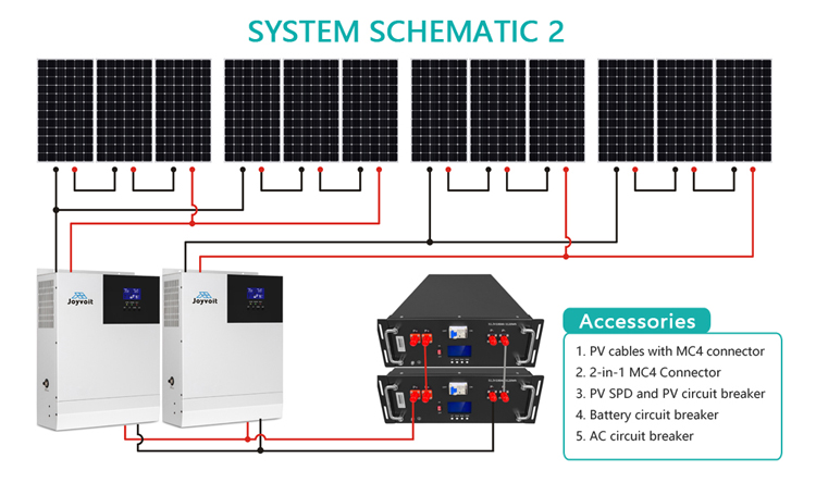 Solar Inverter System 48V 100Ah Lithium Ion Battery Hybrid Pure Sine Wave MPPT 25KW 30KW Roof Mounting Energy Storage System