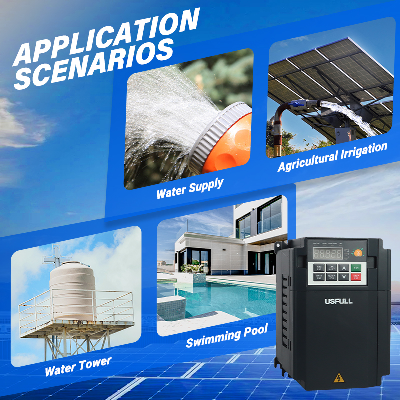 USFULL High Power 90KW 110KW DC Solar Pump Inverter Solar Drive 220v 380v Three Phase for Solar Irrigation
