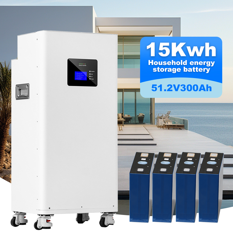 15kWh Home Energy Storage System LiFePO4 Battery 51.2V 300Ah, 6000 Cycles, All-in-One Solar Storage with 5kW Inverter, CE/UL