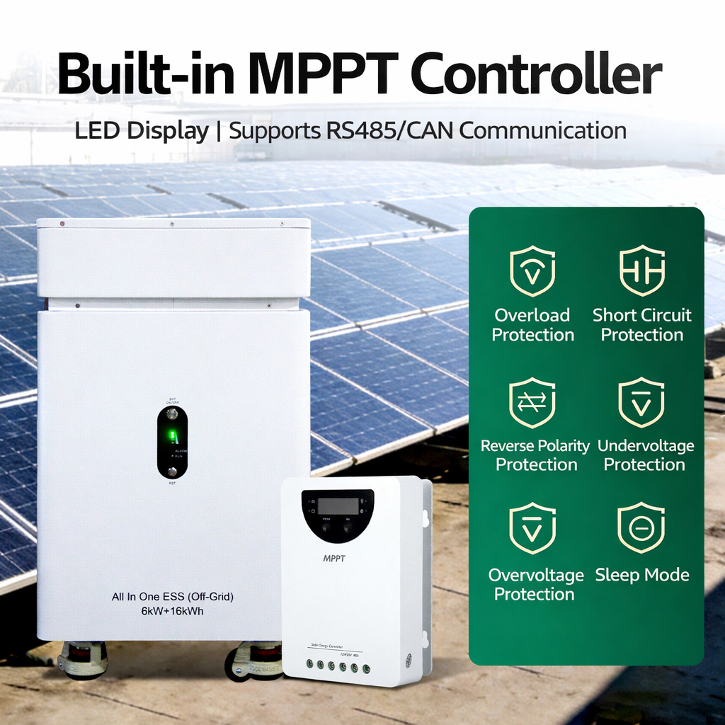 6kW Residential Photovoltaic Inverter and Storage Integrated System with Off-Grid Rooftop Photovoltaic Solar Power Generation