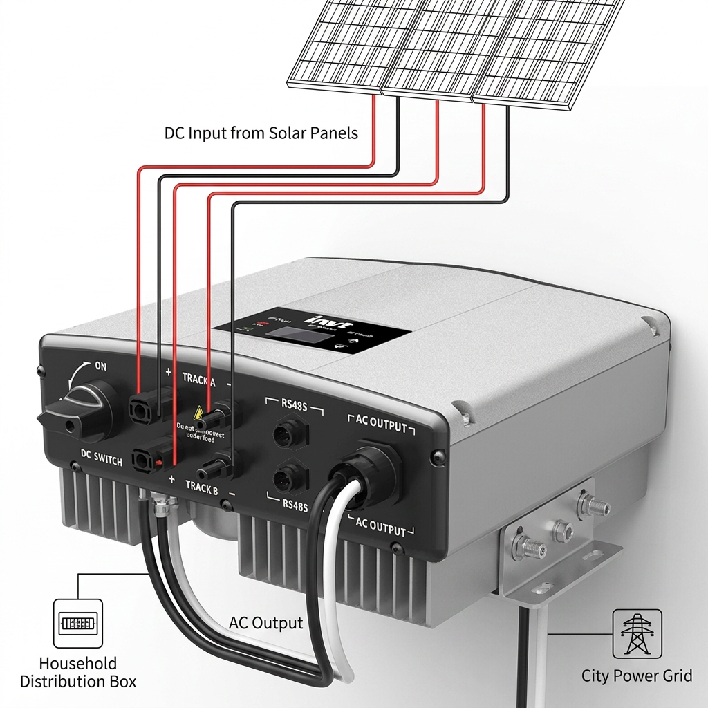 5000W on Grid Solar Inverter Single Phase 5KW Grid Tie PV Inverter Wifi Monitor for Home Rooftop Solar Power System