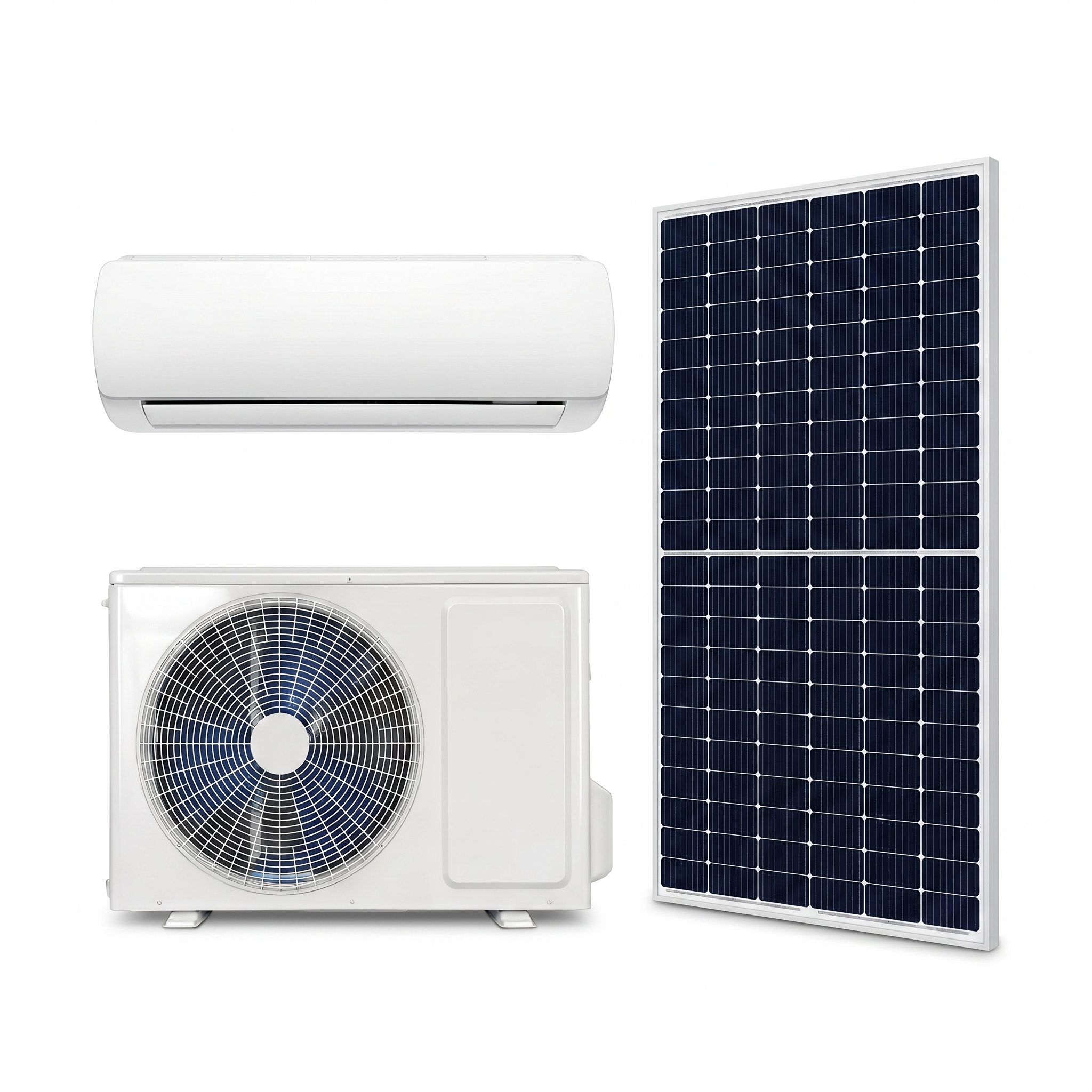 Energy Saving 9000BTU 48V DC Solar Air Conditioner Off Grid Solar Powered Aircon With Battery Backup System