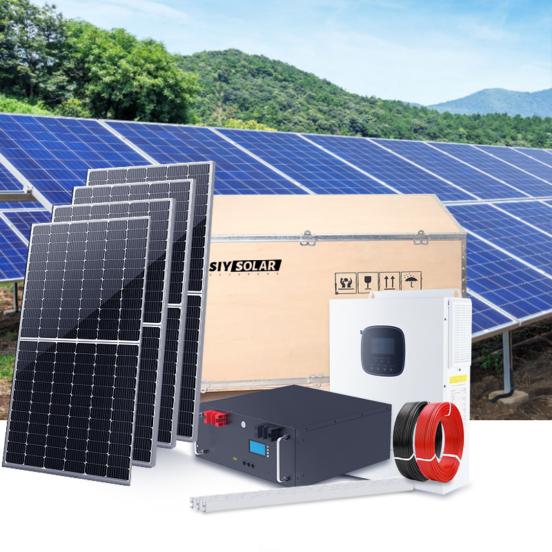 5.5KW Off-Grid Monocrystalline Silicon MPPT Solar Power System Pure Sine Wave Inverter LifePo4 Battery Roof Mounting Home