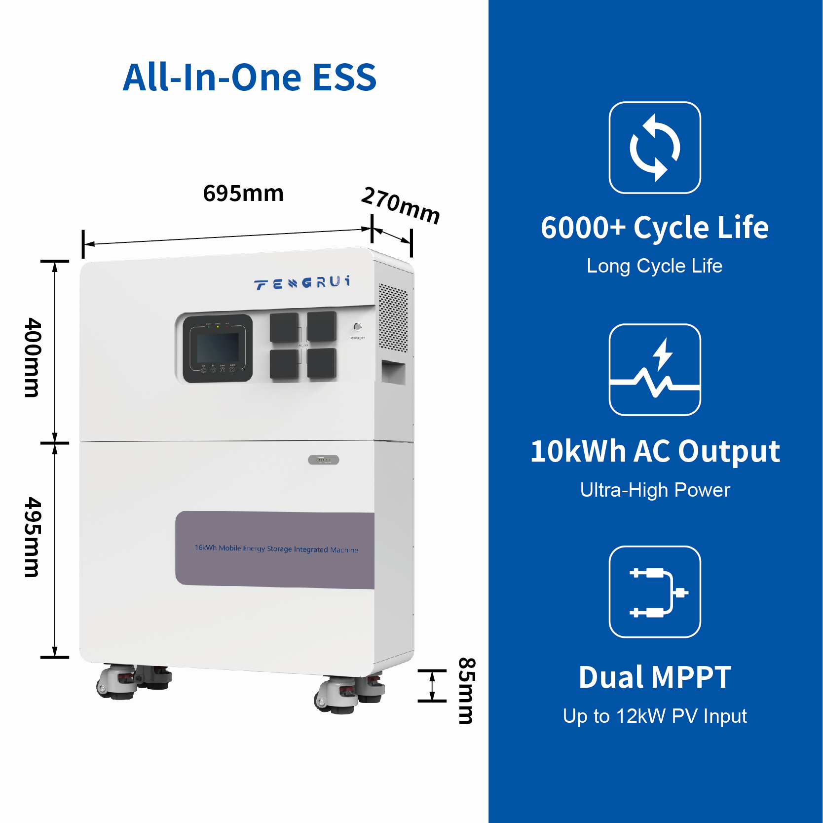 Grade A 314Ah Lithium Iron Phosphate Cells and Single Phase Inverter All In One Solar Power System for Backup Power Source