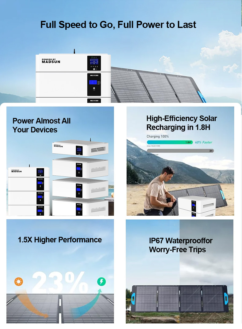 Madsun Complete All in One Split Type ESS Storage Stackable 15KWh 5kWh 10KWh 50kWh Home Solar Battery Inverter 10Kw 12kW 5kW