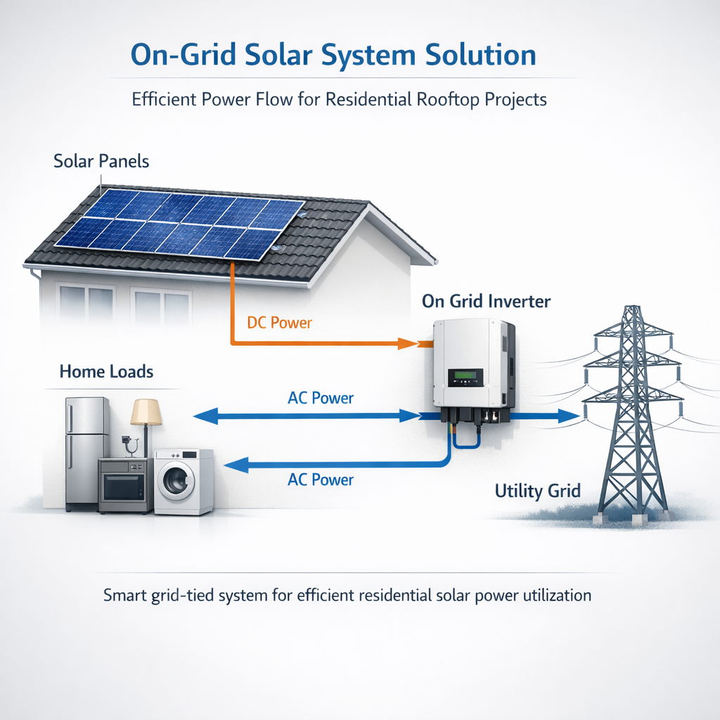 10kW on Grid Solar System with Solar Panels and Inverter for Residential Rooftop