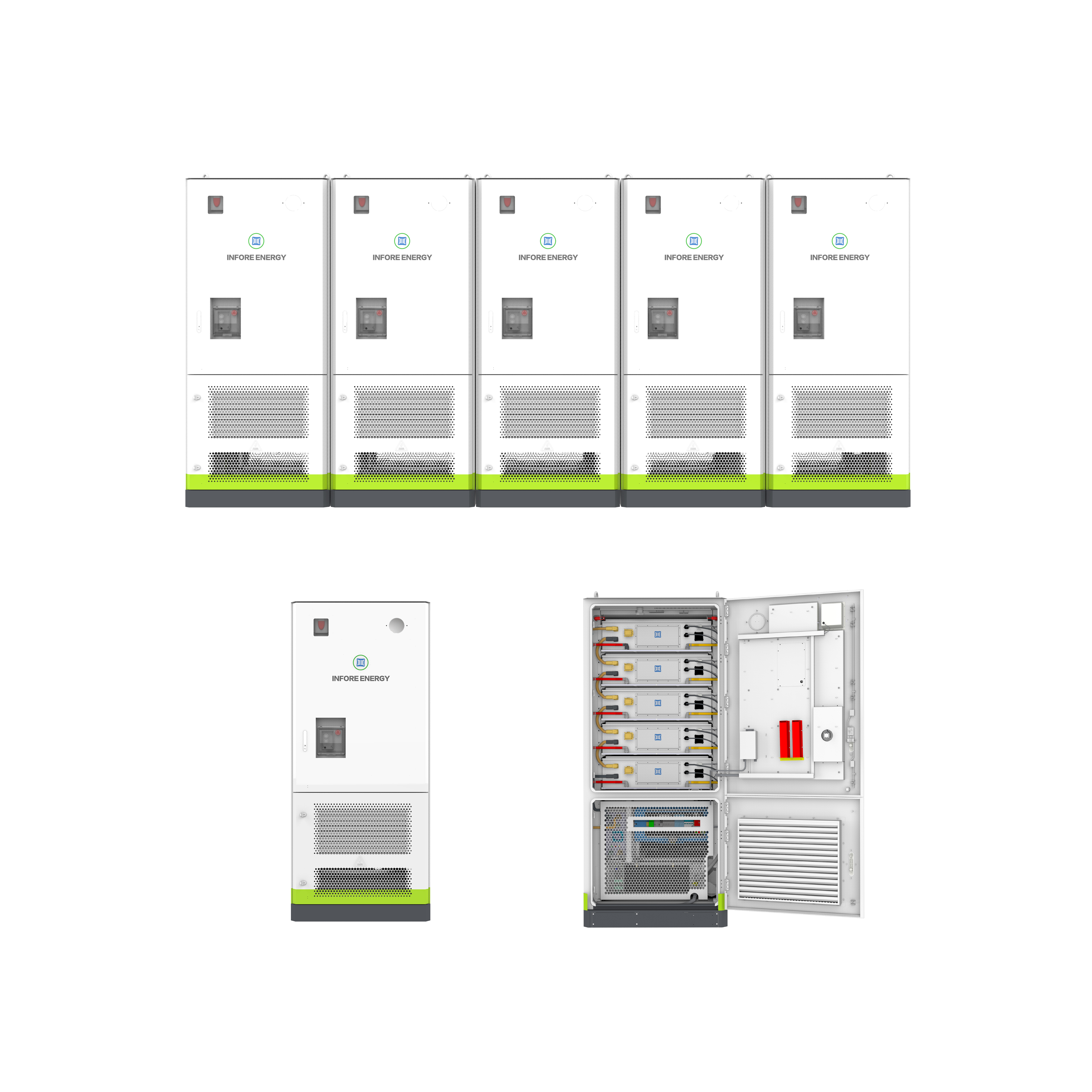 233kWh Commercial Solar Energy Storage Cabinet Battery with Liquid Cooling All-in-one Solution Lithium Battery Inverter