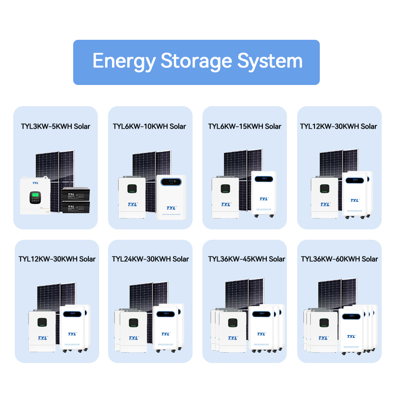 Residential Roof Top Solar Power Generator System 6KW 30KW LiFePO4 Battery Hybrid Inverter Home Energy Storage