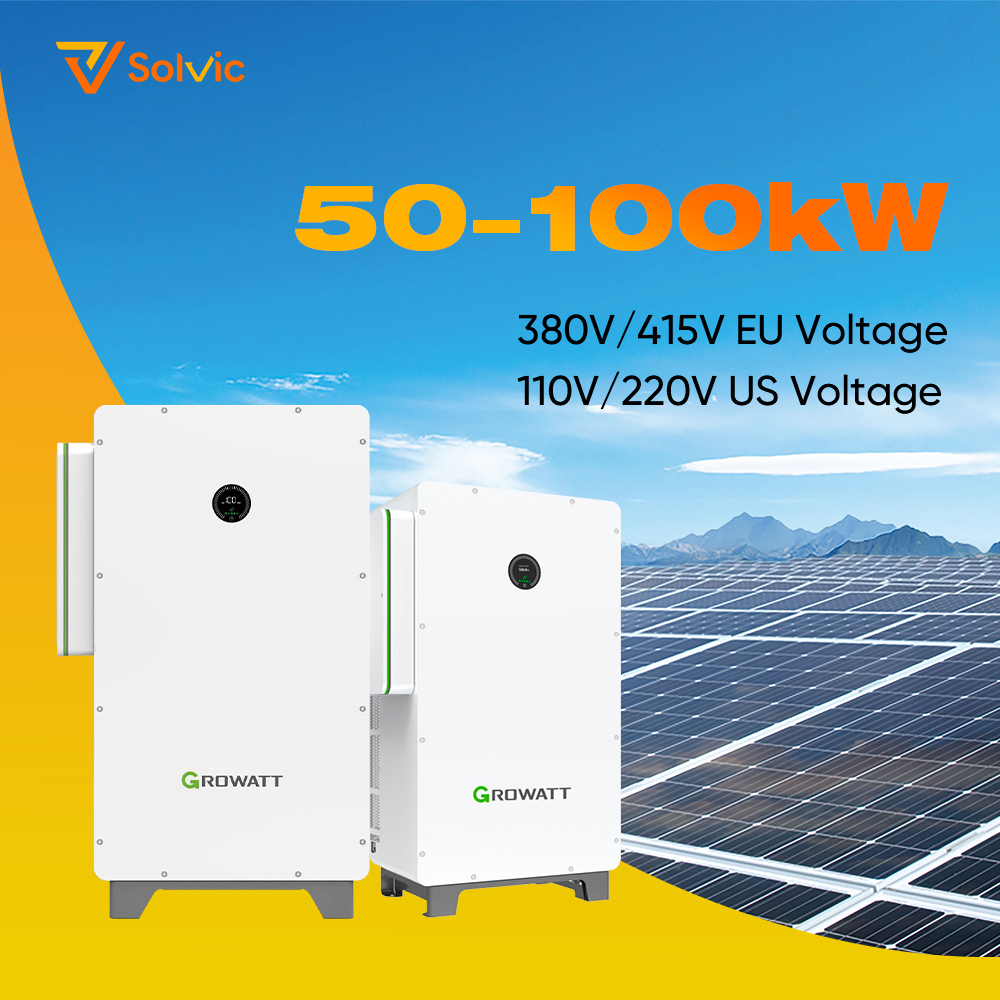 Growatt WIT 50-100K-HU Three Phase Hybrid Inverter for HV LiFePO4 Batteries with WiFi