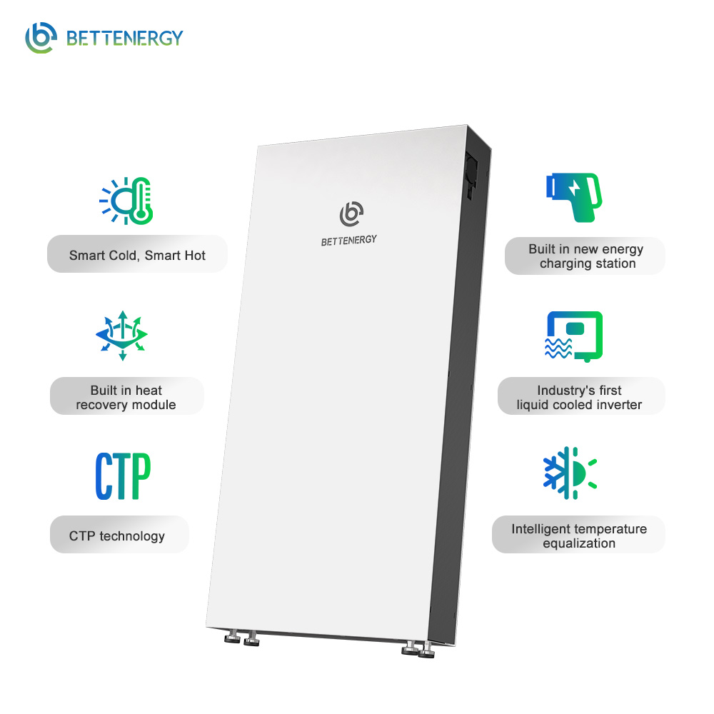 All in One Battery System Bettenergy All in One ESS Built-in 8kw Inverter with Liquid Cooled LiFePO4 Battery 13.4kwh Back up
