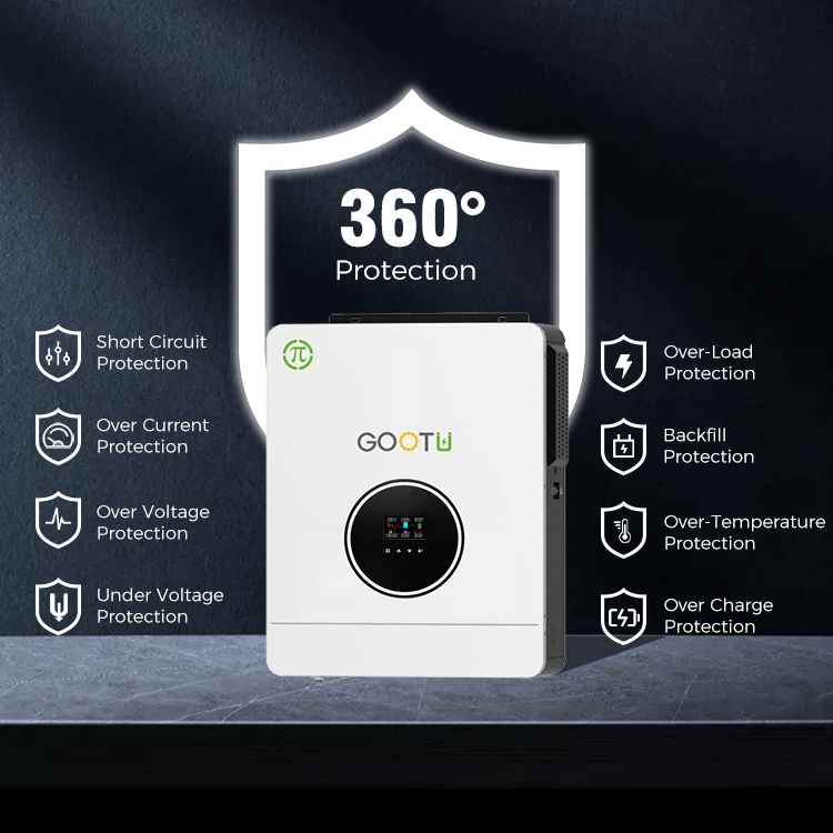 GOOTU EU Stock Hybrid Solar Inverter 6200W 48V Solare Wechselrichter With 120A MPPT Solar Charge Controller