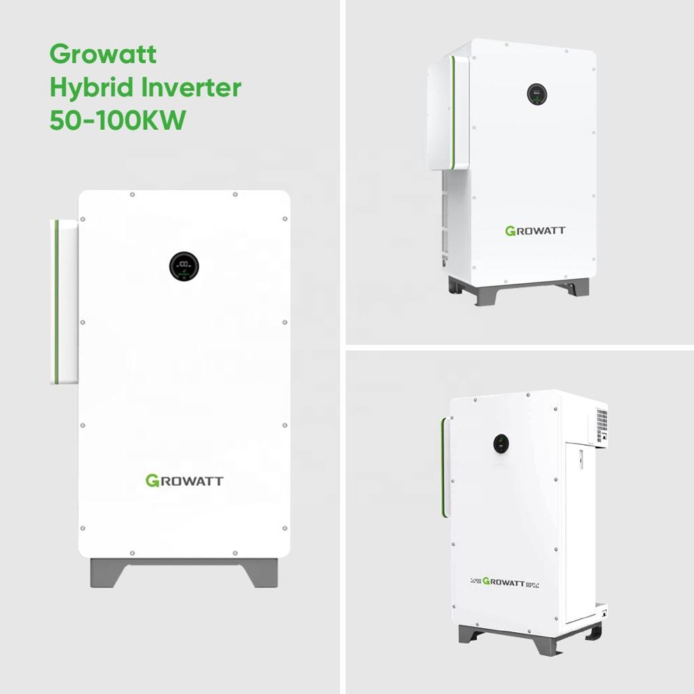 Hybrid Three Phase Offgrid Solar Inverter Growatt 50kW 100KW High Voltage Onduleur Solaire Hybride