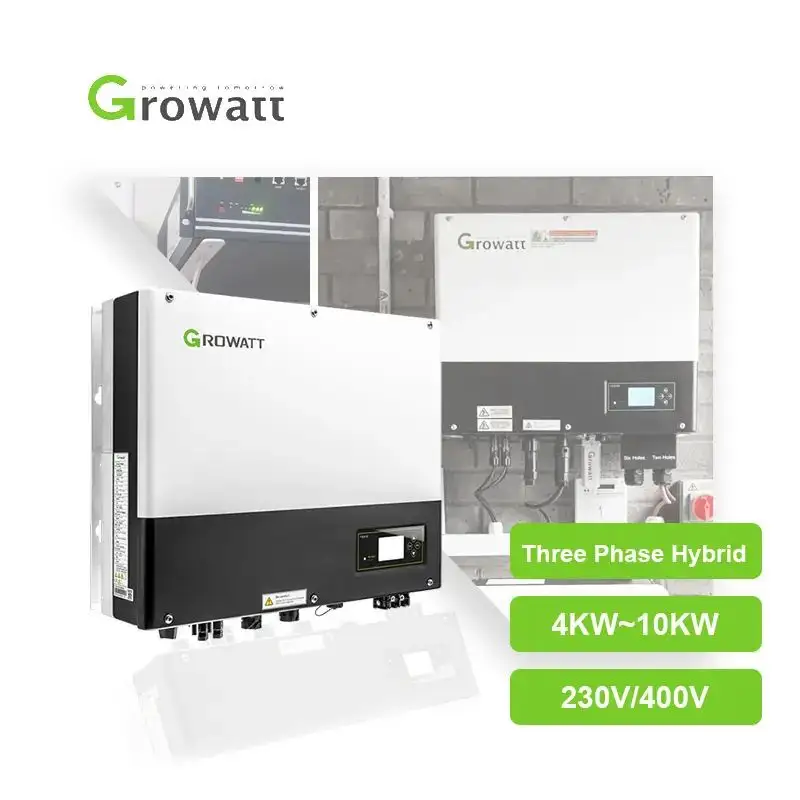 Growatt Hybrid Solar Inverter 3 Phase with High Voltage Lithium Battery 5kw 8kw 10kw Off-Grid SPH AC Output CE Certified
