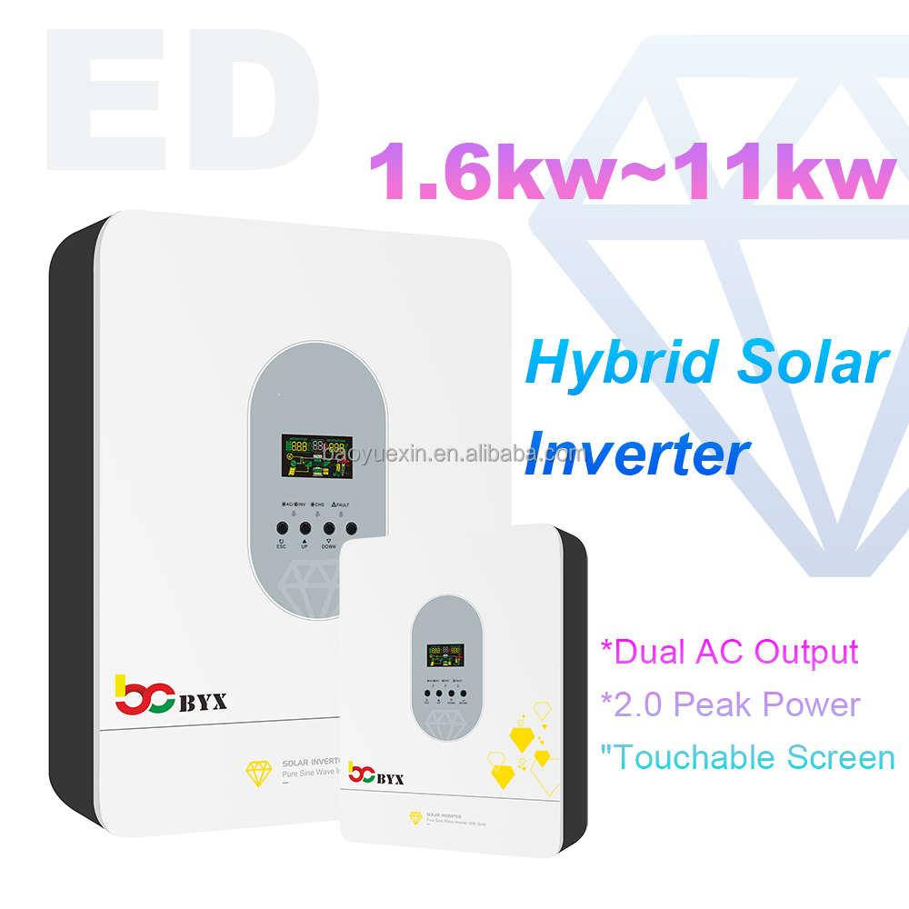 Hybrid Solar Inverter Generator 10Kw 8Kw 5Kw 6kw with MPPT Charge Controller Dual or Single AC Output 48Vdc for off On-Grid Use